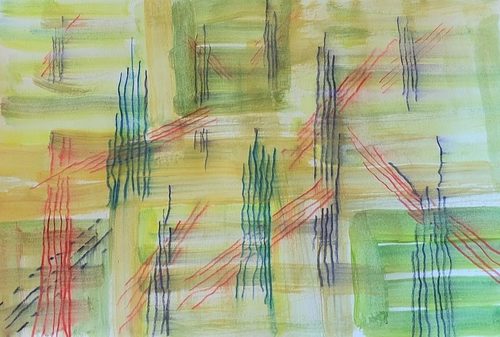 JPD, abstract 1, mixed media.